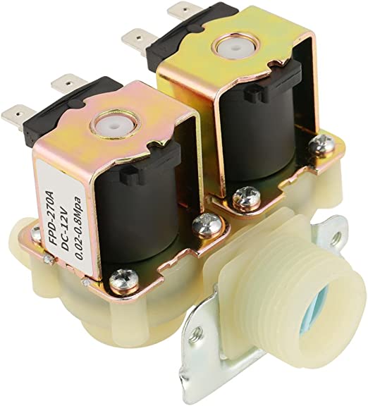 DN20 G3/4 DC 12V Dual Head Water Inlet Solenoid Valve for Washing Machine Normally Closed