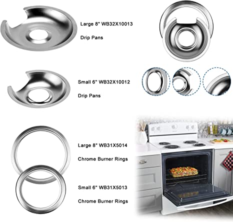 Load image into Gallery viewer, Drip Pans 2 2 Small 6 for Electric Stove Burner&#39;&#39;
