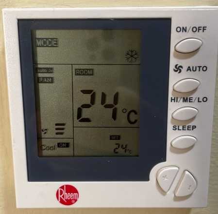 Rheem Air Conditioning Digital Thermostat SAS903XSLP-CO-S, 220V-3 Speed