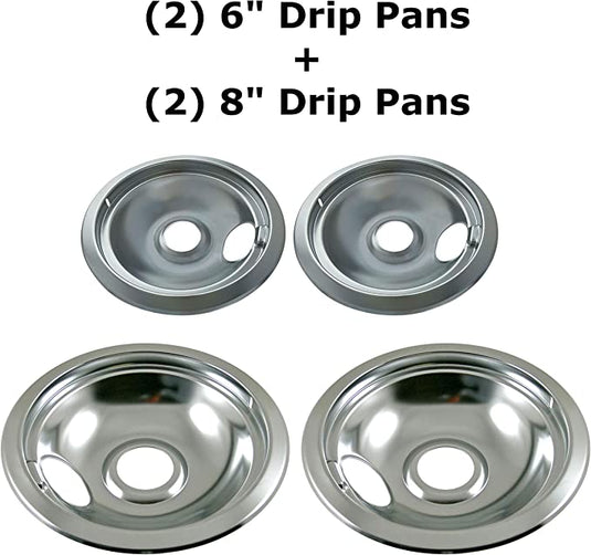 Electric Stove Kitchen Basics Replacement Chrome Drip Pans for Frigidaire