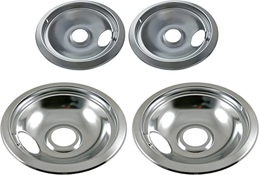 Electric Stove Kitchen Basics Replacement Chrome Drip Pans for Frigidaire