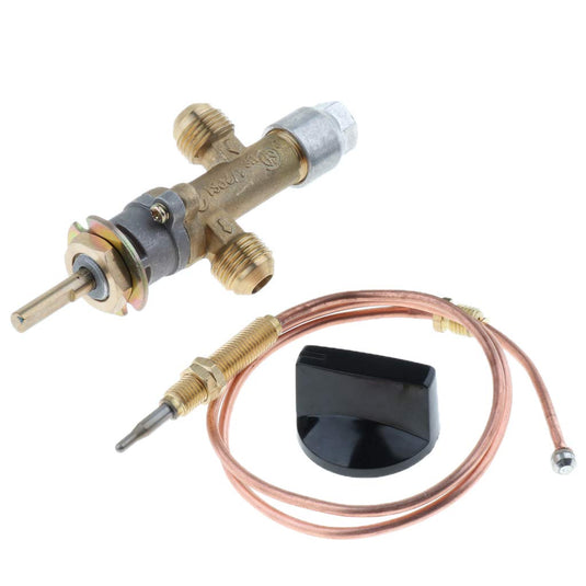 perfk Gas Main Control Valve With Thermocouple & Knob, Suitable for Grill, Fire Pit, Fireplace, Furnace & Heater