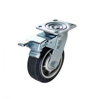 swivel plate-mount caster with brake W-6PSB 6