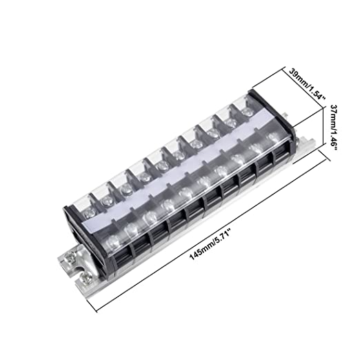 Load image into Gallery viewer, Uxcell Barrier Terminal Strip Block 660V 20A Dual Rows 10P DIN Rail Base Screw Connector
