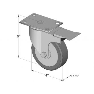 Load image into Gallery viewer, Swivel Plate Mount Caster with brake W-4PSB 4
