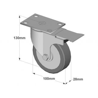 Load image into Gallery viewer, Swivel Plate Mount Caster with brake W-4PSB 4
