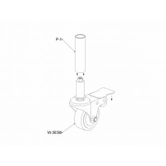 Swivel Stem Mount Caster with brake W-3ESB 3